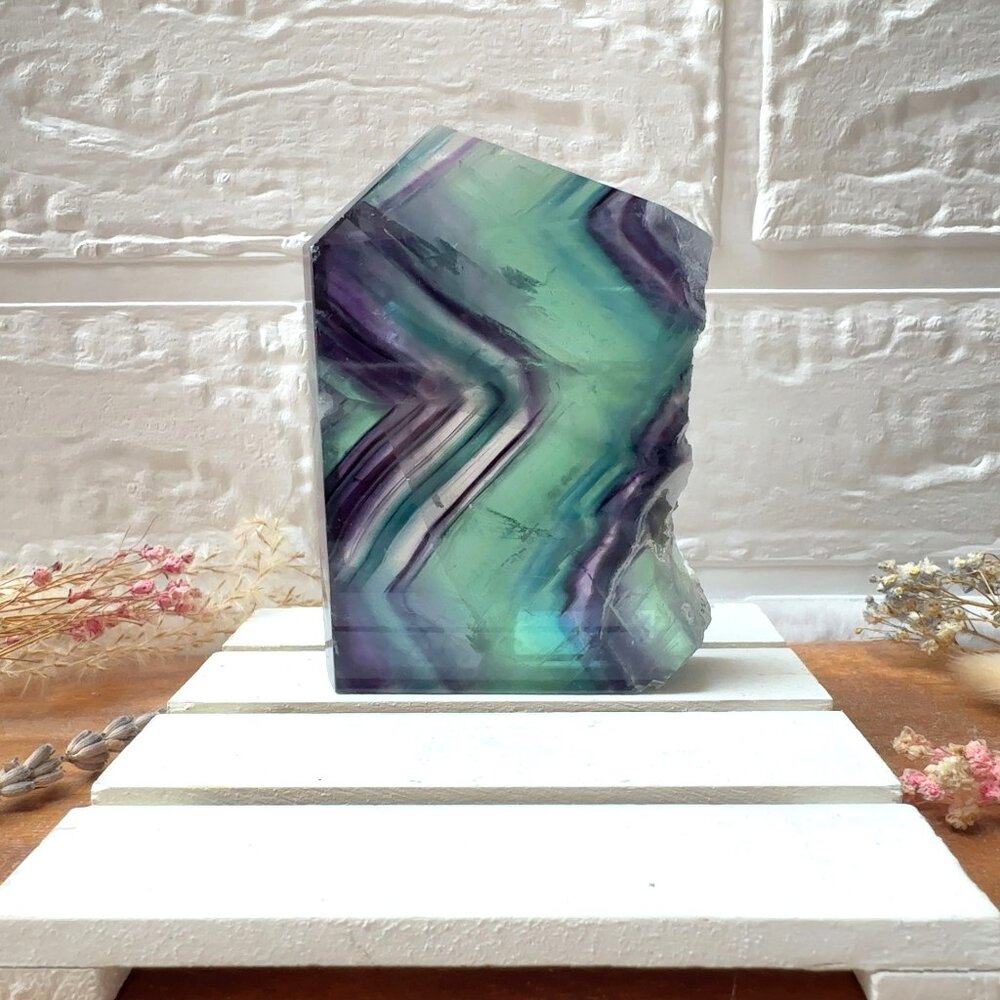 Gorgeous Half-Polished Fluorite Tower